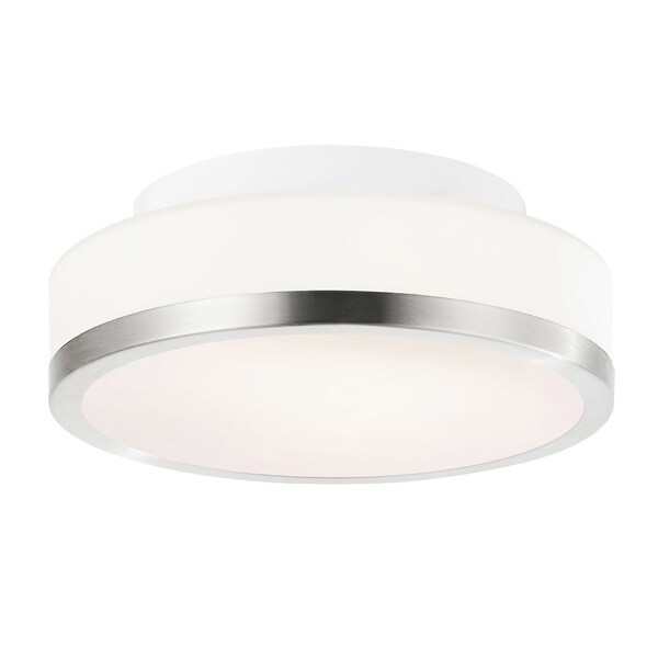 Cwi Lighting Frosted 1 Light Drum Shade Flush Mount With Satin Nickel Finish 5479C8SN-R - main